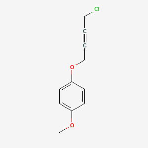 molecular formula C11H11ClO2 B14625087 Benzene, 1-[(4-chloro-2-butynyl)oxy]-4-methoxy- CAS No. 56264-07-4