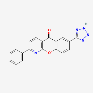 molecular formula C19H11N5O2 B14625090 2-Phenyl-7-(2H-tetrazol-5-yl)-5H-[1]benzopyrano[2,3-b]pyridin-5-one CAS No. 58712-71-3