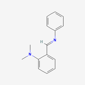molecular formula C15H16N2 B14625163 N,N-Dimethyl-2-[(E)-(phenylimino)methyl]aniline CAS No. 58758-12-6