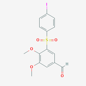 molecular formula C15H13IO5S B14625164 Benzaldehyde, 3-[(4-iodophenyl)sulfonyl]-4,5-dimethoxy- CAS No. 58300-87-1