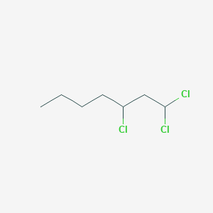 molecular formula C7H13Cl3 B14625171 1,1,3-Trichloroheptane CAS No. 56686-57-8