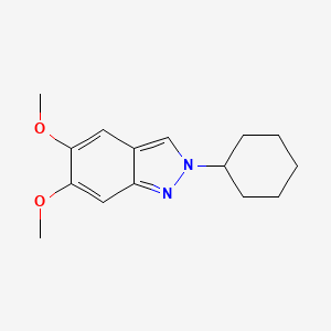 molecular formula C15H20N2O2 B14625237 2-Cyclohexyl-5,6-dimethoxy-2H-indazole CAS No. 58522-39-7