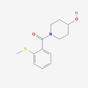 molecular formula C13H17NO2S B1462525 1-[2-(Methylsulfanyl)benzoyl]piperidin-4-ol CAS No. 1156977-00-2
