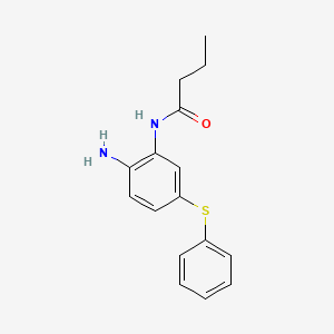 molecular formula C16H18N2OS B14625306 N-[2-Amino-5-(phenylsulfanyl)phenyl]butanamide CAS No. 58306-62-0