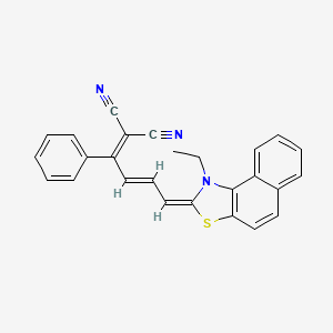 molecular formula C26H19N3S B14625449 Propanedinitrile, [4-(1-ethylnaphtho[1,2-d]thiazol-2(1H)-ylidene)-1-phenyl-2-butenylidene]- CAS No. 58471-77-5