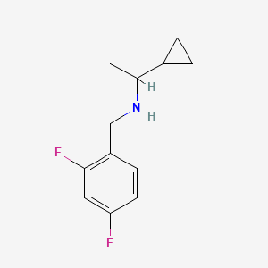 molecular formula C12H15F2N B1462545 (1-Cyclopropylethyl)[(2,4-difluorophenyl)methyl]amine CAS No. 1154729-83-5