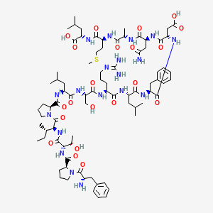molecular formula C81H127N19O21S B14625562 L-Leucine, L-phenylalanyl-L-prolyl-L-threonyl-L-isoleucyl-L-prolyl-L-leucyl-L-seryl-L-arginyl-L-leucyl-L-phenylalanyl-L-alpha-aspartyl-L-asparaginyl-L-alanyl-L-methionyl- CAS No. 55207-84-6