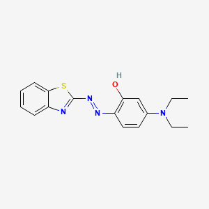 molecular formula C17H18N4OS B14625632 Phenol, 2-(2-benzothiazolylazo)-5-(diethylamino)- CAS No. 55939-25-8