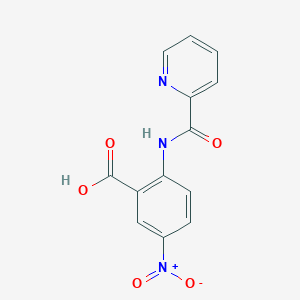 molecular formula C13H9N3O5 B14625696 Benzoic acid, 5-nitro-2-[(2-pyridinylcarbonyl)amino]- CAS No. 58668-50-1