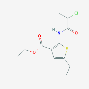 molecular formula C12H16ClNO3S B1462572 Ethyl 2-(2-chloropropanamido)-5-ethylthiophene-3-carboxylate CAS No. 1097782-77-8