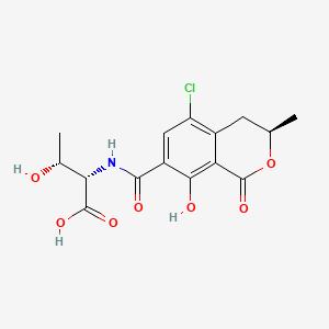 molecular formula C15H16ClNO7 B14625766 N-((5-Chloro-8-hydroxy-3-methyl-1-oxo-7-isochromanyl)carbonyl)threonine CAS No. 56222-82-3