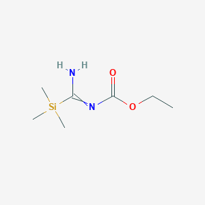 molecular formula C7H16N2O2Si B14625794 ethyl N-[amino(trimethylsilyl)methylidene]carbamate 