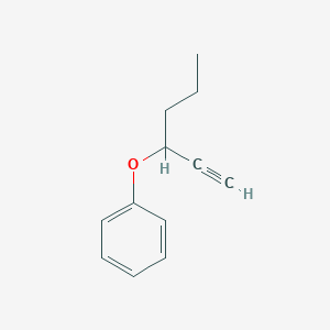 molecular formula C12H14O B14625796 [(Hex-1-yn-3-yl)oxy]benzene CAS No. 57872-42-1