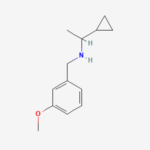 molecular formula C13H19NO B1462584 (1-Cyclopropylethyl)[(3-methoxyphenyl)methyl]amine CAS No. 1155989-28-8