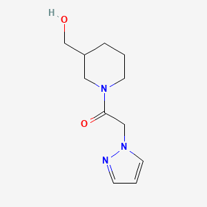molecular formula C11H17N3O2 B1462585 1-[3-(hydroxymethyl)piperidin-1-yl]-2-(1H-pyrazol-1-yl)ethan-1-one CAS No. 1156724-03-6