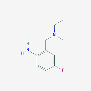 molecular formula C10H15FN2 B1462586 2-{[Ethyl(methyl)amino]methyl}-4-fluoroaniline CAS No. 1153197-61-5