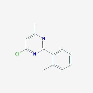 molecular formula C12H11ClN2 B1462587 4-Chloro-6-methyl-2-(2-methylphenyl)pyrimidine CAS No. 1155153-50-6
