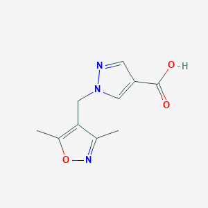 molecular formula C10H11N3O3 B1462590 1-[(3,5-dimethyl-1,2-oxazol-4-yl)methyl]-1H-pyrazole-4-carboxylic acid CAS No. 1153373-02-4