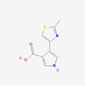 molecular formula C9H8N2O2S B1462593 4-(2-methyl-1,3-thiazol-4-yl)-1H-pyrrole-3-carboxylic acid CAS No. 1096868-02-8