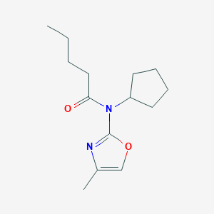 molecular formula C14H22N2O2 B14625946 N-Cyclopentyl-N-(4-methyl-1,3-oxazol-2-yl)pentanamide CAS No. 57068-28-7