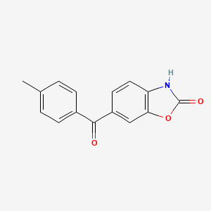molecular formula C15H11NO3 B1462595 6-(4-Methylbenzoyl)-2,3-dihydro-1,3-benzoxazol-2-one CAS No. 70735-87-4