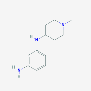 molecular formula C12H19N3 B1462597 1-N-(1-methylpiperidin-4-yl)benzene-1,3-diamine CAS No. 850083-41-9