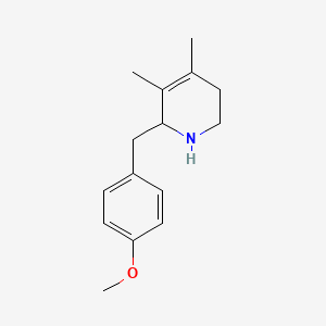 molecular formula C15H21NO B14625971 Pyridine, 1,2,5,6-tetrahydro-2-[(4-methoxyphenyl)methyl]-3,4-dimethyl- CAS No. 57520-95-3
