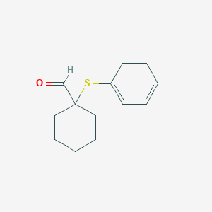molecular formula C13H16OS B14626034 Cyclohexanecarboxaldehyde, 1-(phenylthio)- CAS No. 57768-35-1