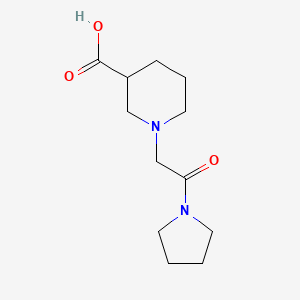 molecular formula C12H20N2O3 B1462606 1-[2-Oxo-2-(pyrrolidin-1-yl)ethyl]piperidine-3-carboxylic acid CAS No. 1156272-49-9