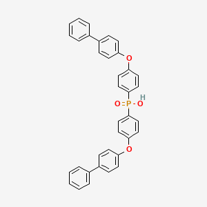 molecular formula C36H27O4P B14626060 Bis{4-[([1,1'-biphenyl]-4-yl)oxy]phenyl}phosphinic acid CAS No. 54590-28-2