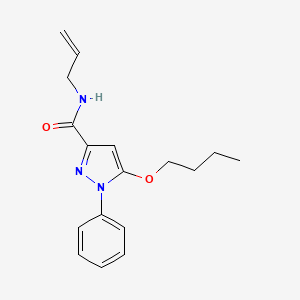 molecular formula C17H21N3O2 B14626167 5-Butoxy-1-phenyl-N-(prop-2-en-1-yl)-1H-pyrazole-3-carboxamide CAS No. 55228-48-3