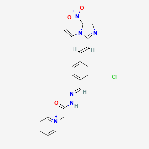 molecular formula C21H19ClN6O3 B14626198 N-[(E)-[4-[(E)-2-(1-ethenyl-5-nitroimidazol-2-yl)ethenyl]phenyl]methylideneamino]-2-pyridin-1-ium-1-ylacetamide;chloride CAS No. 54738-61-3