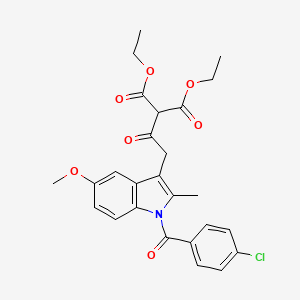 molecular formula C26H26ClNO7 B14626239 Malonic acid, ((1-(p-chlorobenzoyl)-5-methoxy-2-methyl-3-indolyl)acetyl)-, diethyl ester CAS No. 57846-34-1