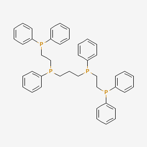 molecular formula C43H44P4 B14626364 1,1,4,8,11,11-Hexaphenyl-1,4,8,11-tetraphosphaundecane CAS No. 57322-00-6