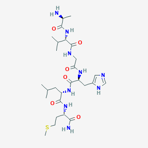 molecular formula C27H47N9O6S B14626377 L-Alanyl-L-valylglycyl-L-histidyl-L-leucyl-L-methioninamide CAS No. 56891-86-2
