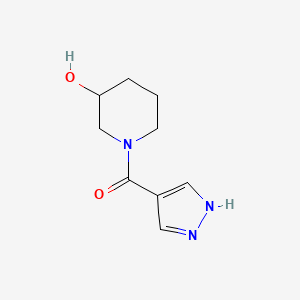 molecular formula C9H13N3O2 B1462651 1-(1H-pyrazole-4-carbonyl)piperidin-3-ol CAS No. 1156157-52-6
