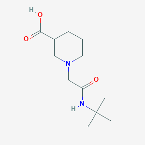 molecular formula C12H22N2O3 B1462653 1-[(叔丁基氨基甲酰基)甲基]哌啶-3-羧酸 CAS No. 1156145-35-5