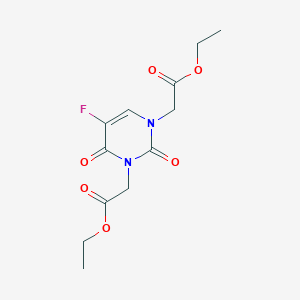 molecular formula C12H15FN2O6 B14626530 Ethyl 2-[3-(2-ethoxy-2-oxoethyl)-5-fluoro-2,4-dioxopyrimidin-1-yl]acetate CAS No. 58190-34-4