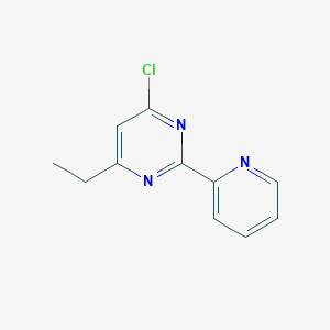 molecular formula C11H10ClN3 B1462659 4-Chloro-6-ethyl-2-(pyridin-2-yl)pyrimidine CAS No. 1153411-91-6