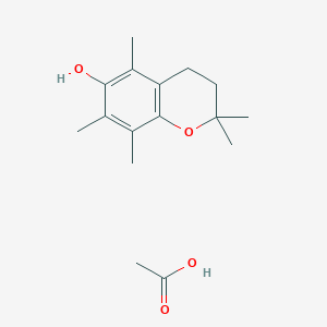 molecular formula C16H24O4 B14626666 Acetic acid;2,2,5,7,8-pentamethyl-3,4-dihydrochromen-6-ol CAS No. 57721-81-0