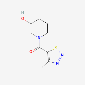 molecular formula C9H13N3O2S B1462676 1-(4-Methyl-1,2,3-thiadiazole-5-carbonyl)piperidin-3-ol CAS No. 1153187-51-9