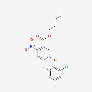 molecular formula C18H16Cl3NO5 B14626778 Pentyl 2-nitro-5-(2,4,6-trichlorophenoxy)benzoate CAS No. 57729-12-1