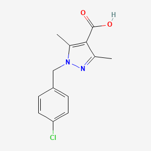 molecular formula C13H13ClN2O2 B1462679 1-[(4-chlorophenyl)methyl]-3,5-dimethyl-1H-pyrazole-4-carboxylic acid CAS No. 1156433-10-1