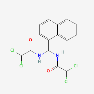 molecular formula C15H12Cl4N2O2 B14626801 N,N'-[(Naphthalen-1-yl)methylene]bis(2,2-dichloroacetamide) CAS No. 58085-12-4
