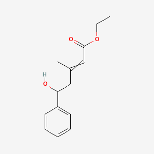 molecular formula C14H18O3 B14626898 Ethyl 5-hydroxy-3-methyl-5-phenylpent-2-enoate CAS No. 57003-46-0