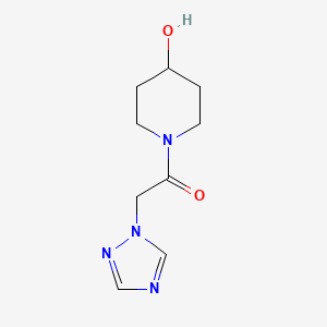 molecular formula C9H14N4O2 B1462696 1-(4-hydroxypiperidin-1-yl)-2-(1H-1,2,4-triazol-1-yl)ethan-1-one CAS No. 1154157-04-6