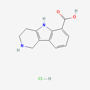 molecular formula C12H13ClN2O2 B1462710 1H,2H,3H,4H,5H-pyrido[4,3-b]indole-6-carboxylic acid hydrochloride CAS No. 444721-88-4