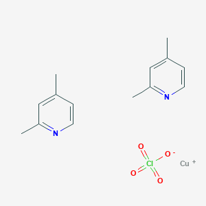 molecular formula C14H18ClCuN2O4 B14627179 Copper(1+);2,4-dimethylpyridine;perchlorate CAS No. 54360-46-2
