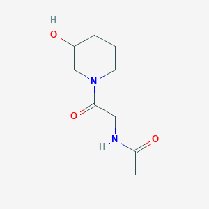 molecular formula C9H16N2O3 B1462722 N-[2-(3-hydroxypiperidin-1-yl)-2-oxoethyl]acetamide CAS No. 1156669-99-6