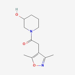 molecular formula C12H18N2O3 B1462726 2-(3,5-Dimethylisoxazol-4-yl)-1-(3-hydroxypiperidin-1-yl)ethan-1-one CAS No. 1154153-59-9